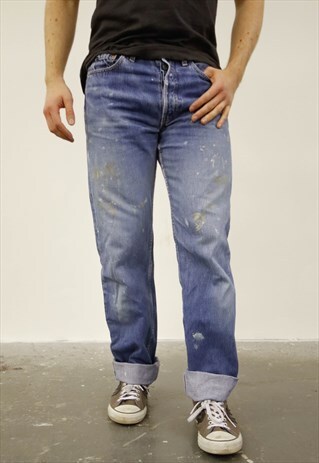 VINTAGE BLUE LEVI'S 501 PAINT JEANS