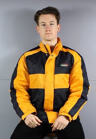 VINTAGE KICKERS WATERPROOF COAT JACKET IN ORANGE AND NAVY BL