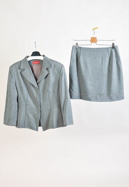 Vintage 00s skirt suit set in grey