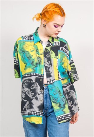 VINTAGE 90'S MULTICOLOUR MARILYN MONROE OVERSIZED SHIRT