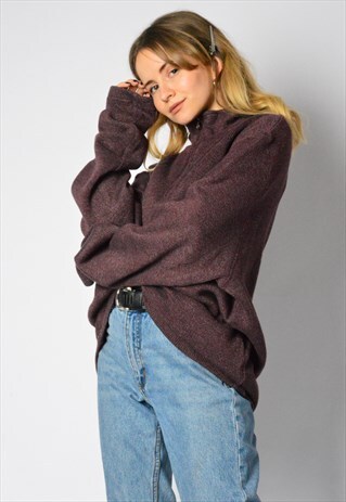 Y2K BURGUNDY BROWN NAUTICA ZIPPER JUMPER