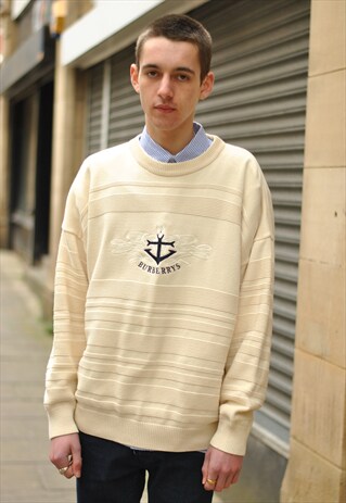 VINTAGE BURBERRYS OF LONDON SPELL OUT JUMPER MADE IN ENGLAND