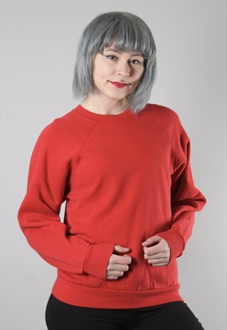 VINTAGE RED 90'S BAGGY FIT BASICS SWEATSHIRT MEDIUM