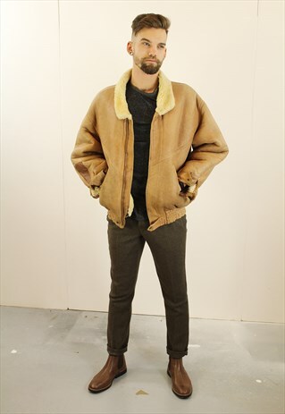 VINTAGE AVIATOR/FLYING JACKET. SHEARLING SHEEP SKIN. UNISEX.