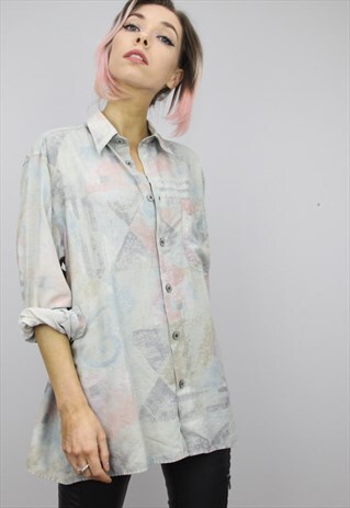 VINTAGE 80S/90S OVERSIZED PATTERNED SHIRT