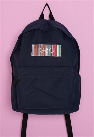 G&G UNISEX NAVY VINTAGE PATCH BACKPACK