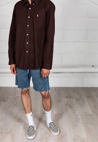 VINTAGE RALPH LAUREN DARK BROWN LONG SLEEVE SHIRT