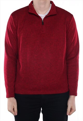 Vintage Wrangler - Red Quarter Zip Sweatshirt - Large