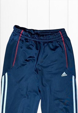 Vintage Adidas Red & Navy Straight Leg 3 Stripe Joggers W26