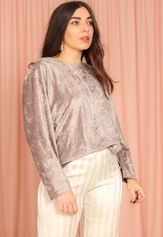 VINTAGE 90S PARTY TOP IN CHAMPAGNE VELVET