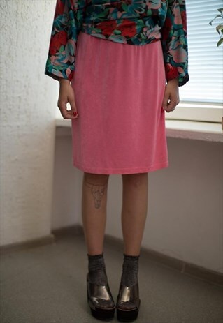 VINTAGE 80'S MINI PINK ELASTIC SKIRT