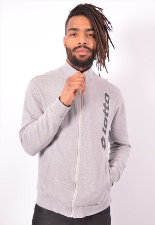 VINTAGE LOTTO TRACKSUIT TOP JACKET GREY