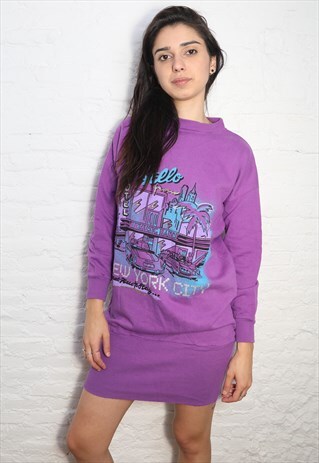 PURPLE SWEATSHIRT VINTAGE DRESS