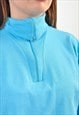 VINTAGE 1/4 ZIP TURTLE NECK JUMPER IN BLUE