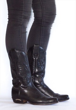 VINTAGE DESIGNER SENDRA LEATHER COWBOY BOOTS