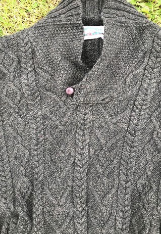 VINTAGE 90'S ARAN FISHERMAN PURE IRISH WOOL JUMPER