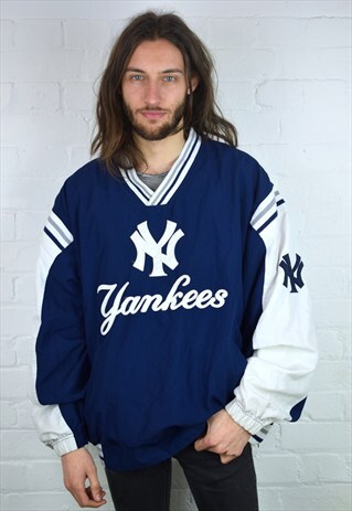VINTAGE 90'S YANKEES NYLON PULLOVER JACKET