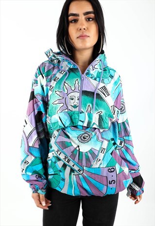 VINTAGE PATTERNED WINDBREAKER JACKET NJ72