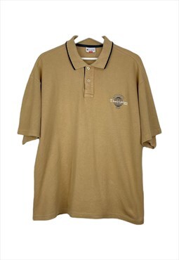 Vintage Champion Polo Shirt in Brown L