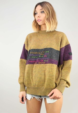 VINTAGE OVERSIZED PUMA PATTERNED JUMPER