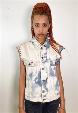 Vintage y2k tie dyed jeans sleeveless with studs 