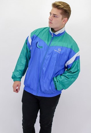 VINTAGE SERGIO TACCHINI SHELL JACKET IN BLUE