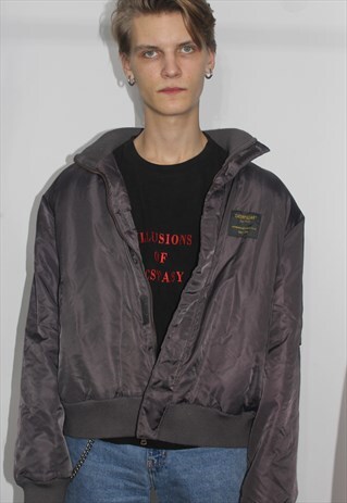 VINTAGE 90' OLDSCHOOL COOL GREY CATERPILLAR UNISEX JACKET