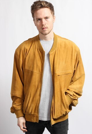 VINTAGE OVERSIZED SUEDE BOMBER JACKET
