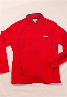 Vintage Umbro Sweatshirt 90s Zip Jumper in Red