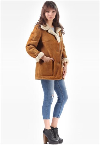 VINTAGE 70S SHEEPSKIN SHEARLING COAT