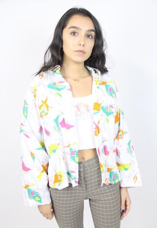VINTAGE 80'S COLOURFUL PATTERNED SHIRT