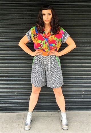 VINTAGE CRAZY PATTERNED PLAYSUIT