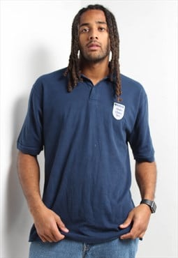 Vintage Admiral England Football Polo Shirt Blue