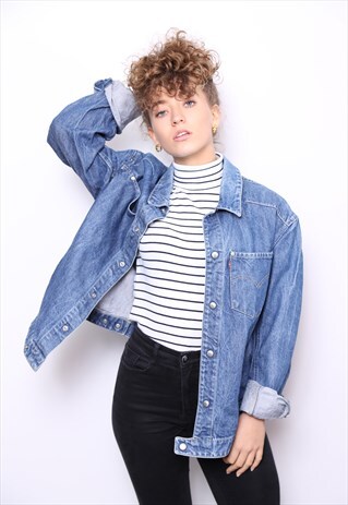 VINTAGE LEVI'S BLUE OVERSIZEDDENIM JACKET
