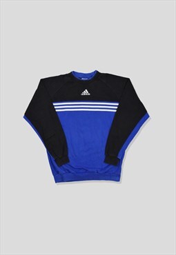 Vintage 90s Adidas Embroidered Logo Sweatshirt in Blue