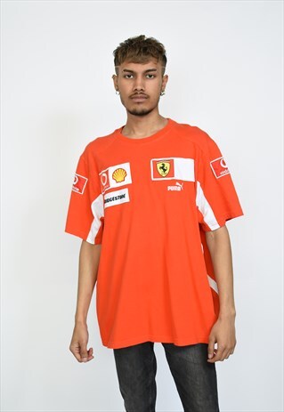 VINTAGE RED PUMA FERRARI F1 T-SHIRT