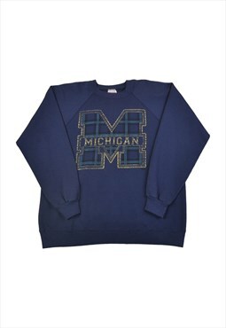 Vintage Michigan Varsity Sweatshirt Navy Large