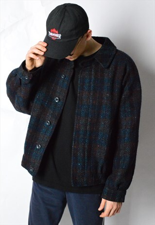 VINTAGE 80S SPECKLED CHECK WOOL JACKET