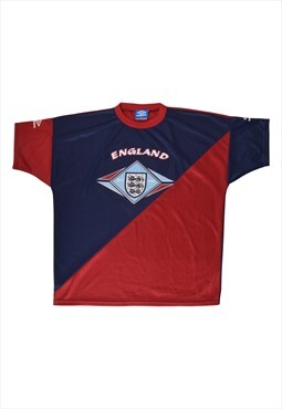Vintage England Umbro 1994-1995 Training Shirt Red Blue Size