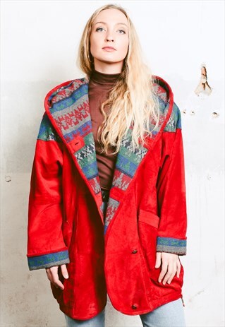 VINTAGE 90S RED AZTEC COAT