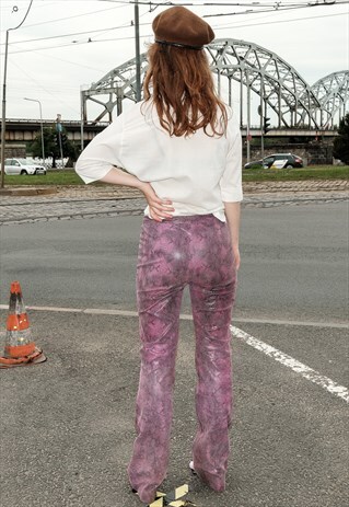 VINTAGE SNAKE PRINT FLARES TROUSERS