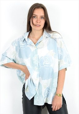 Funky Hawaii Blouse Shirt Button Up UK 20 Floral US 16 VTG