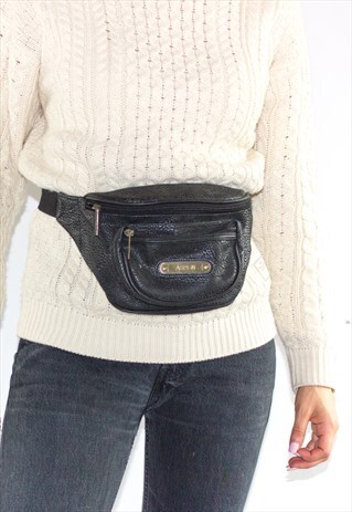 VINTAGE 90'S LEATHER BUM BAG FANNY PACK