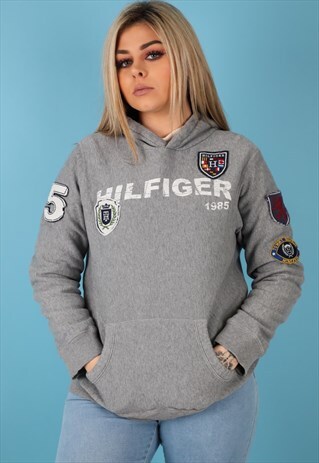 VINTAGE TOMMY HILFIGER HOODIE IN GREY NH55