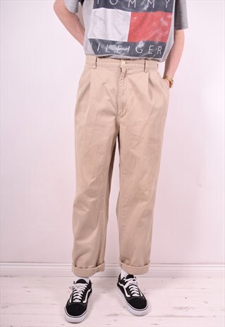 POLO RALPH LAUREN MENS VINTAGE TROUSERS W36 L32 BEIGE 90'S