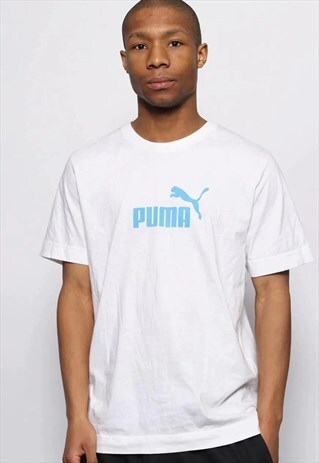 VINTAGE PUMA CENTRAL LOGO T-SHIRT WHITE