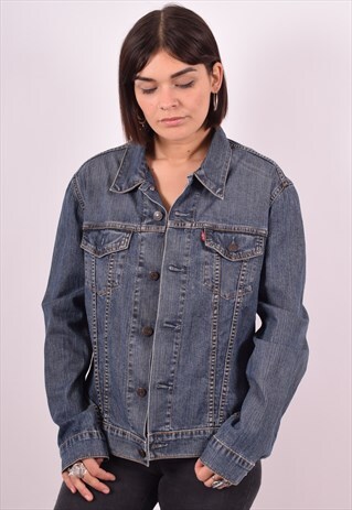 LEVI'S WOMENS VINTAGE DENIM JACKET LARGE BLUE 90S