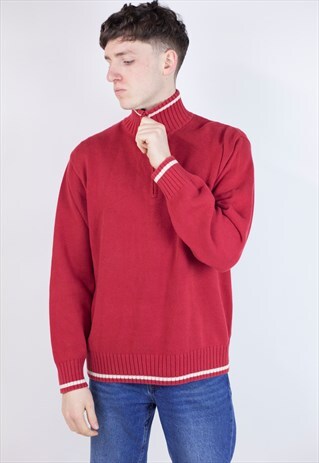 VINTAGE SERGIO TACCHINI RED 90'S KNIT JUMPER