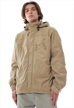 Vintage STUSSY Jacket Shell Parka Military Coat Beige