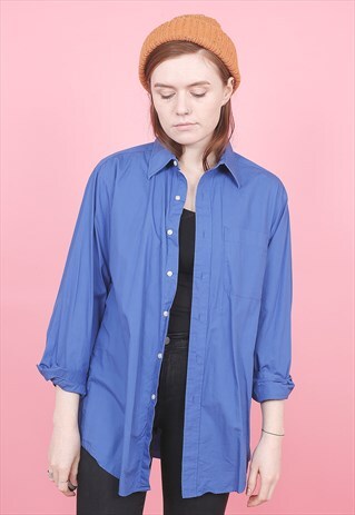 VINTAGE TOMMY HILFIGER BLUE SHIRT /R8018